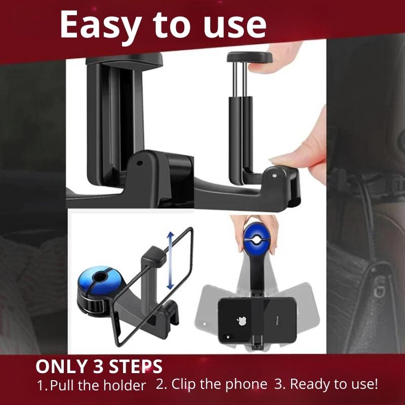 CarHook™ - Clothes hook and phone holder for car headrest