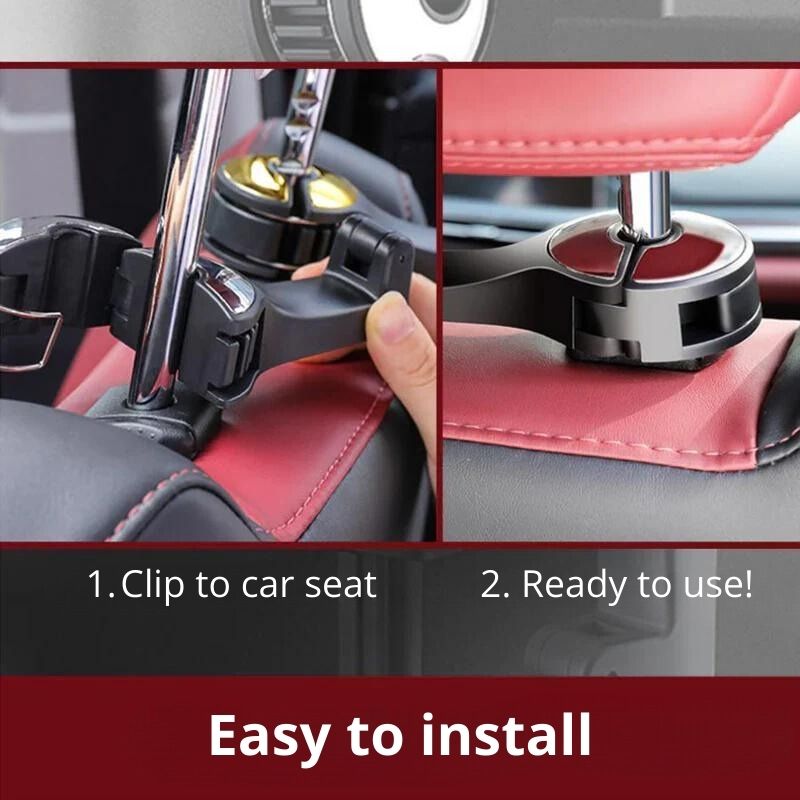 CarHook™ - Clothes hook and phone holder for car headrest